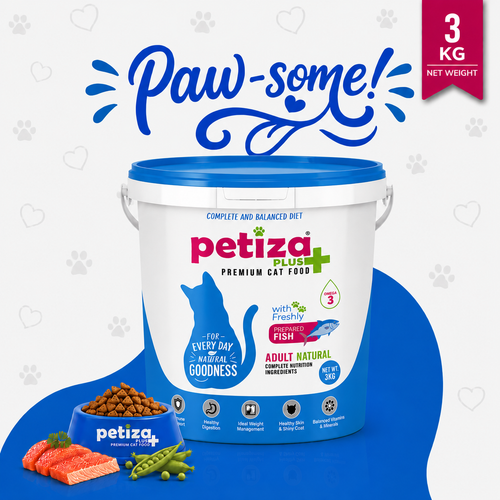 Petiza Plus Premium Cat Food Fish Flavor 3kg Bucket My Store
